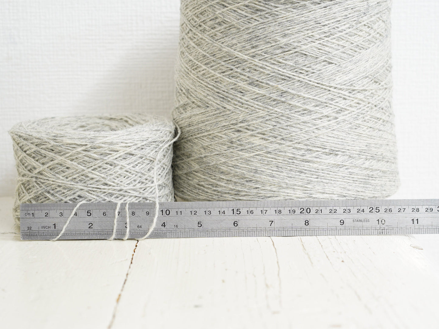 Light Grey fingering wool yarn in cone | light-grey-fingering-wool-yarn-in-cone