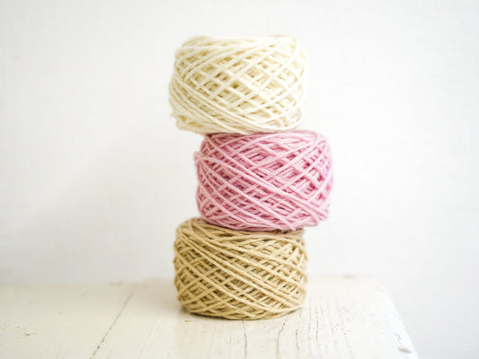 White, pink, ivory wool yarn for crafts | white-pink-ivory-wool-yarn-for-crafts