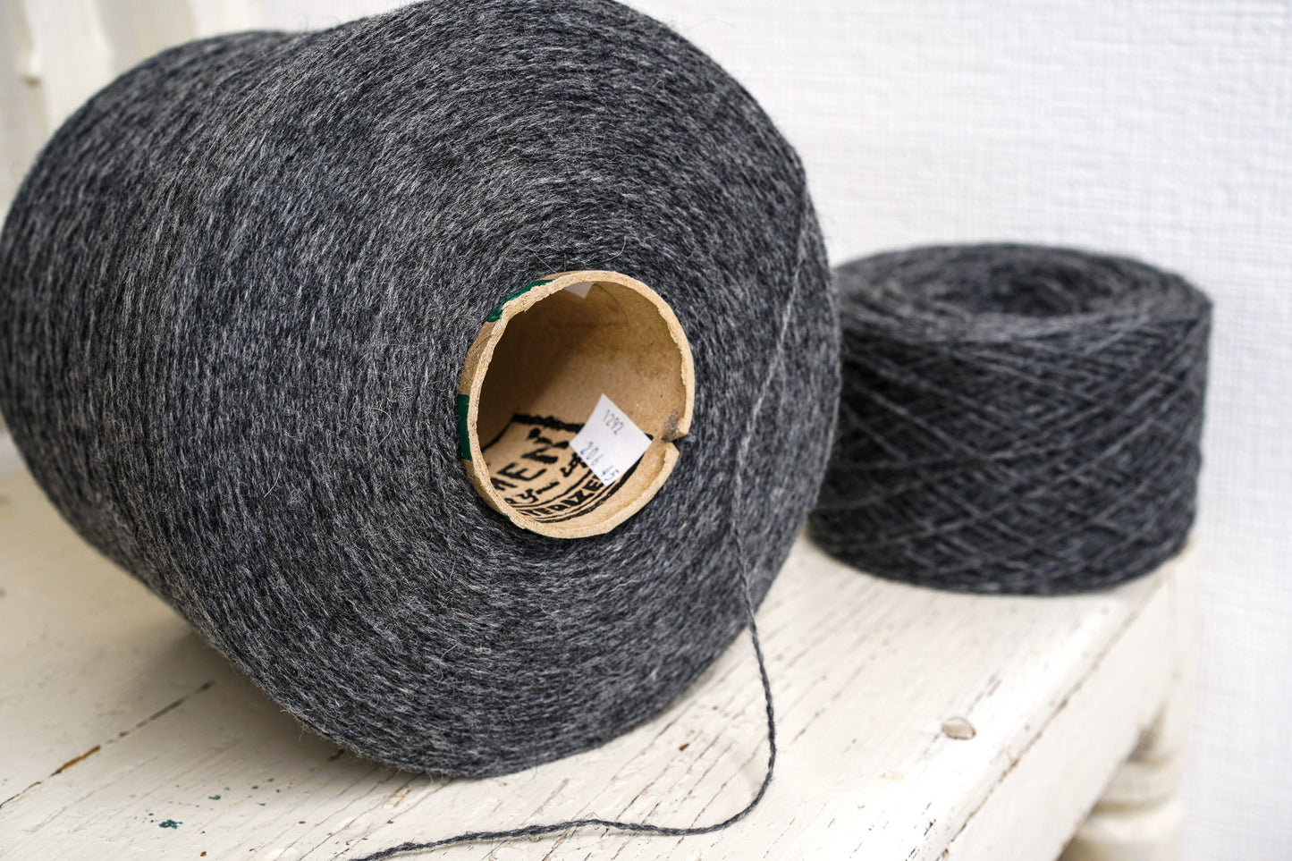 Graphite grey fingering wool yarn in cones | graphite-grey-fingering-wool-yarn-in-cones-1