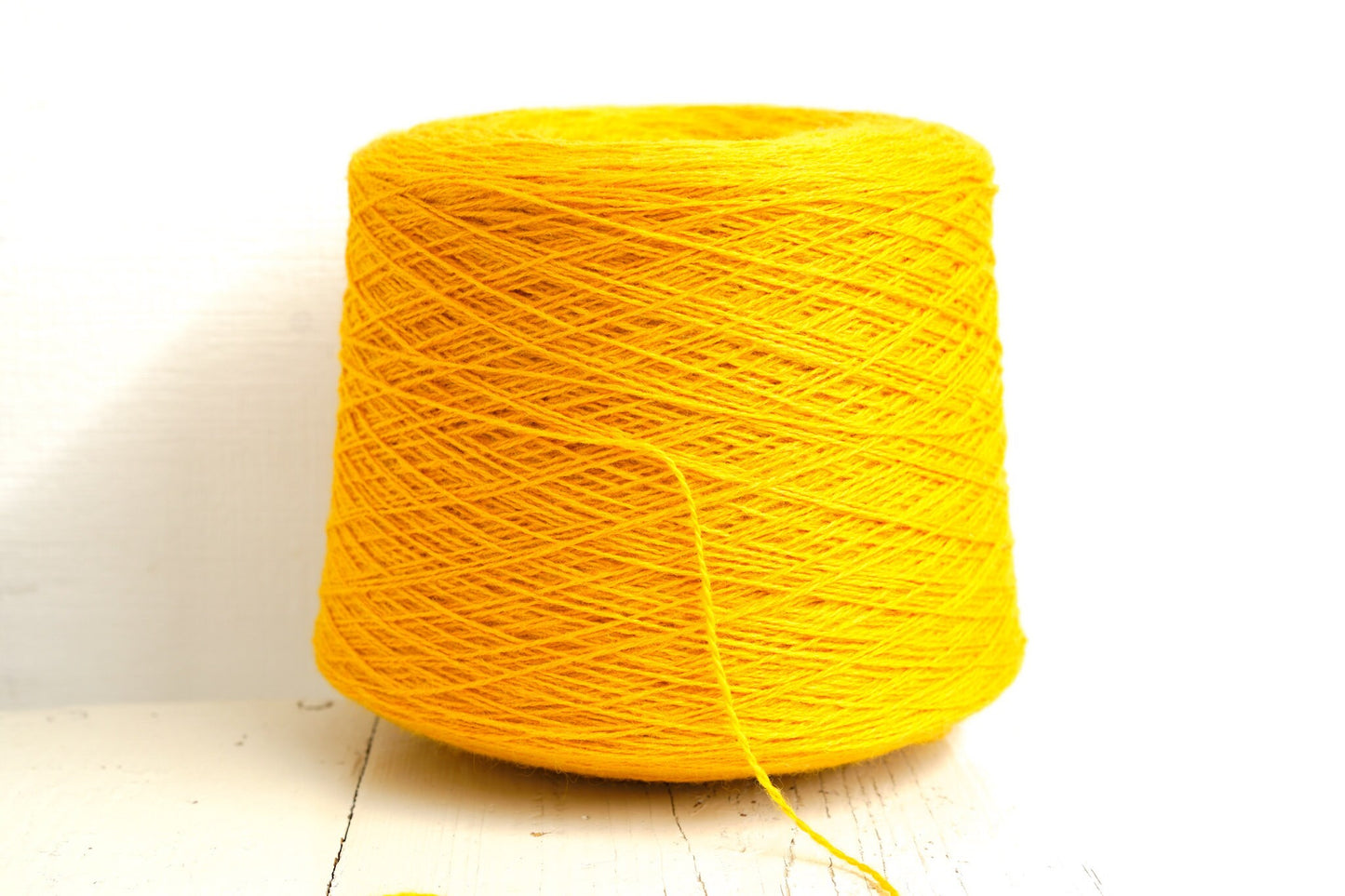 Saffron yellow wool in cone 0,9kg/31.7oz - Fingering wool yarn - 100% wool yarn for weaving plaids, socks knitting - Hand knitting wool C730 | saffron-yellow-wool-in-cone-0-9kg-31-7oz-fingering-wool-yarn-100-wool-yarn-for-weaving-plaids-socks-knitting-hand-knitting-wool-c730