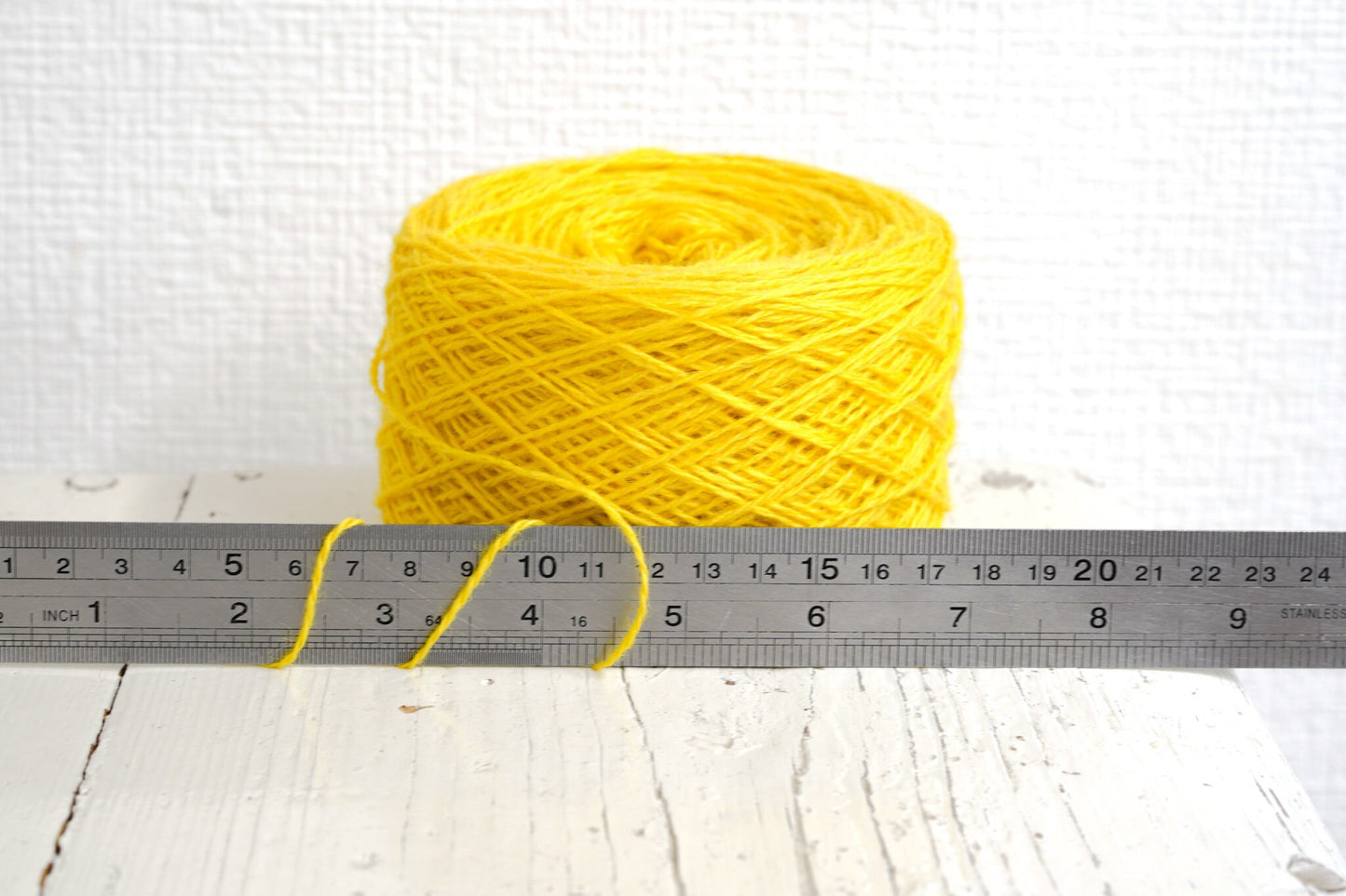 Bright yellow wool in cone 0,9kg/31.7oz - Fingering wool yarn - 100% wool yarn for weaving plaids, socks knitting - Hand knitting wool C710 | bright-yellow-wool-in-cone-0-9kg-31-7oz-fingering-wool-yarn-100-wool-yarn-for-weaving-plaids-socks-knitting-hand-knitting-wool-c710