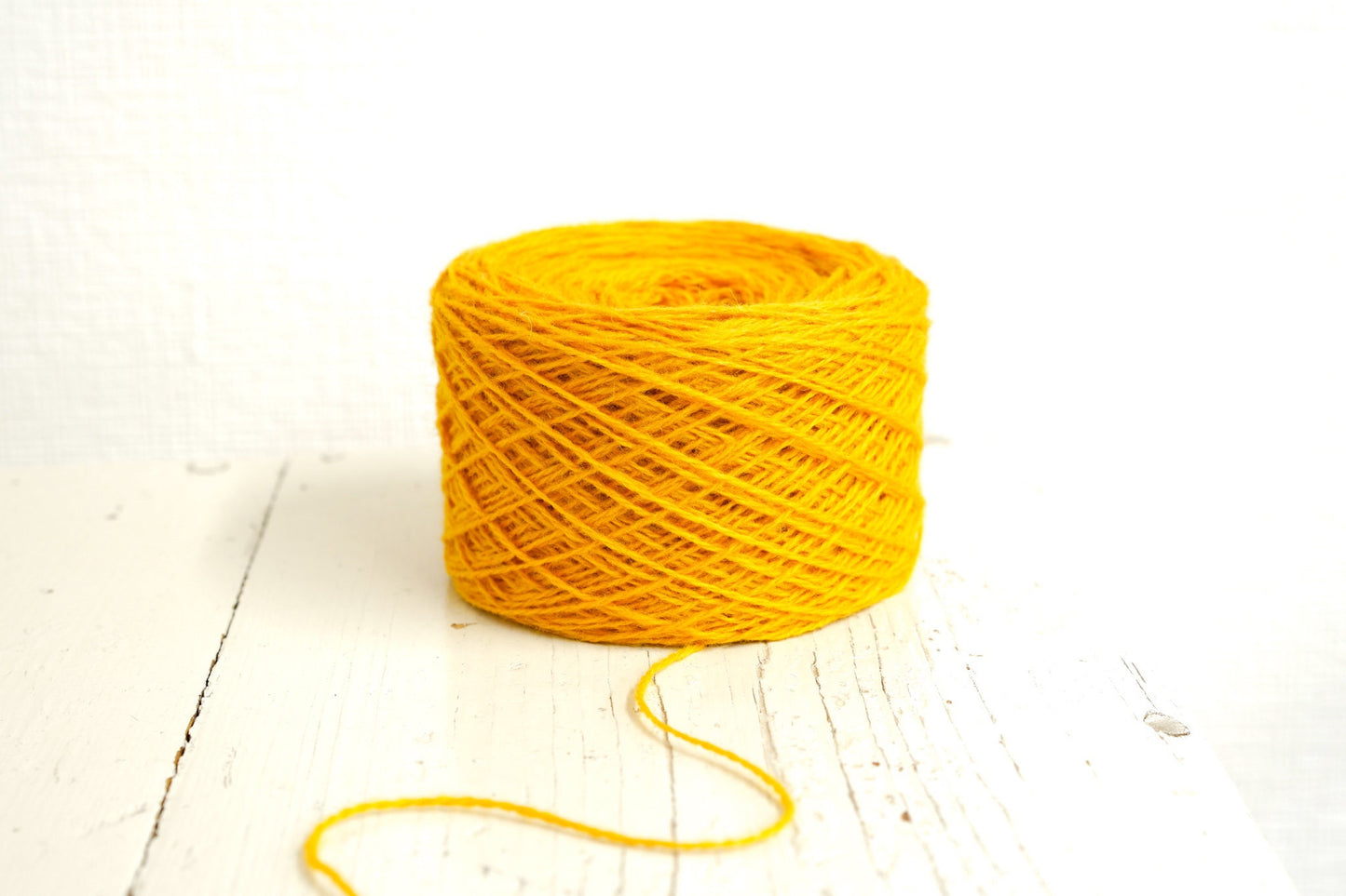 Saffron yellow wool in cone 0,9kg/31.7oz - Fingering wool yarn - 100% wool yarn for weaving plaids, socks knitting - Hand knitting wool C730 | saffron-yellow-wool-in-cone-0-9kg-31-7oz-fingering-wool-yarn-100-wool-yarn-for-weaving-plaids-socks-knitting-hand-knitting-wool-c730