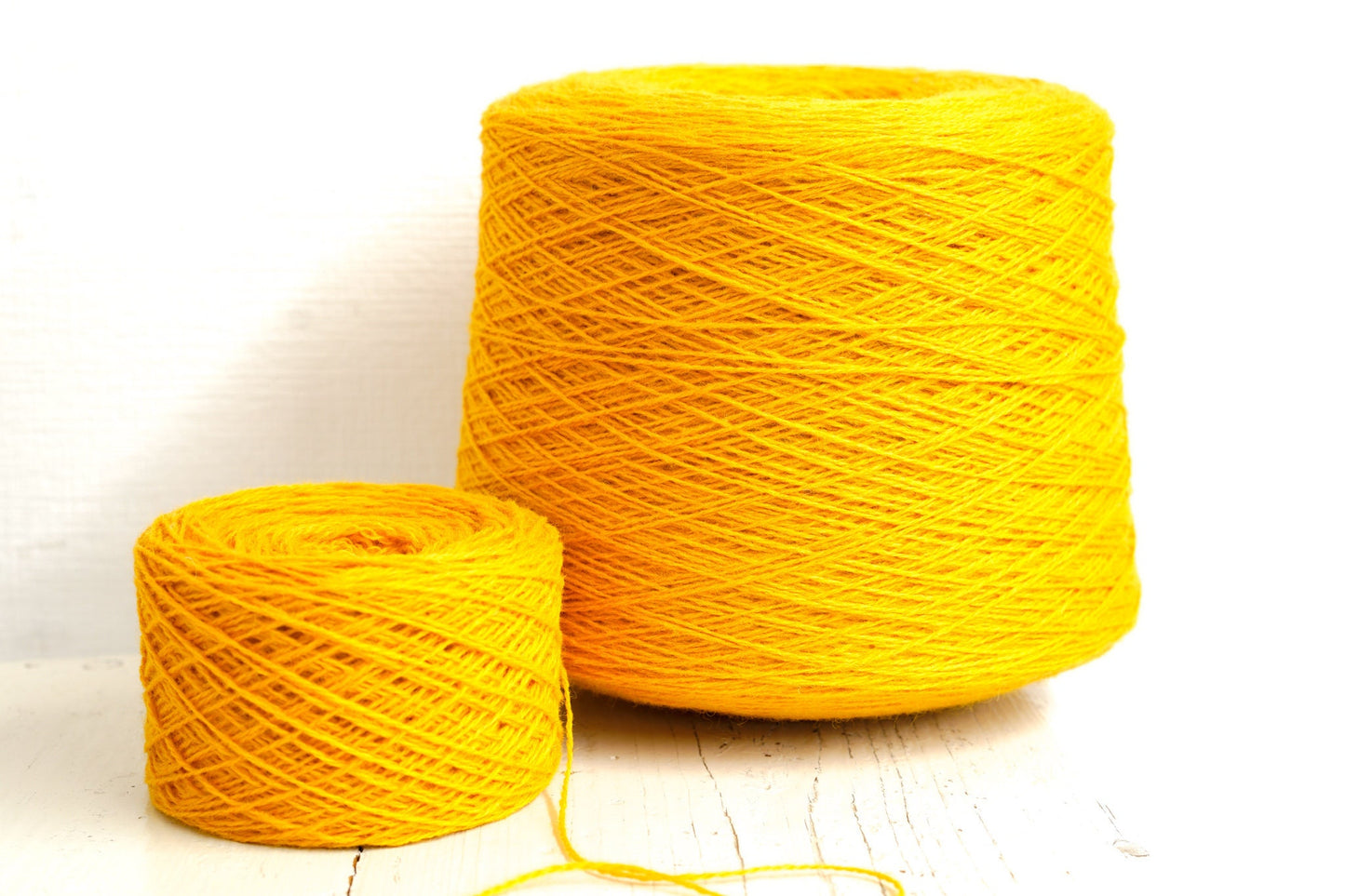 Saffron yellow wool in cone 0,9kg/31.7oz - Fingering wool yarn - 100% wool yarn for weaving plaids, socks knitting - Hand knitting wool C730 | saffron-yellow-wool-in-cone-0-9kg-31-7oz-fingering-wool-yarn-100-wool-yarn-for-weaving-plaids-socks-knitting-hand-knitting-wool-c730