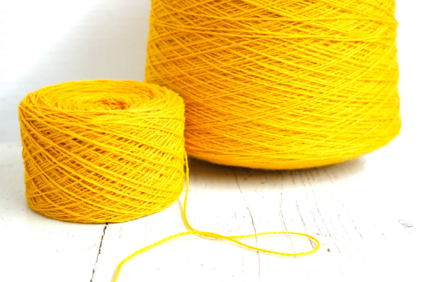 Saffron yellow wool in cone 0,9kg/31.7oz - Fingering wool yarn - 100% wool yarn for weaving plaids, socks knitting - Hand knitting wool C730 | saffron-yellow-wool-in-cone-0-9kg-31-7oz-fingering-wool-yarn-100-wool-yarn-for-weaving-plaids-socks-knitting-hand-knitting-wool-c730