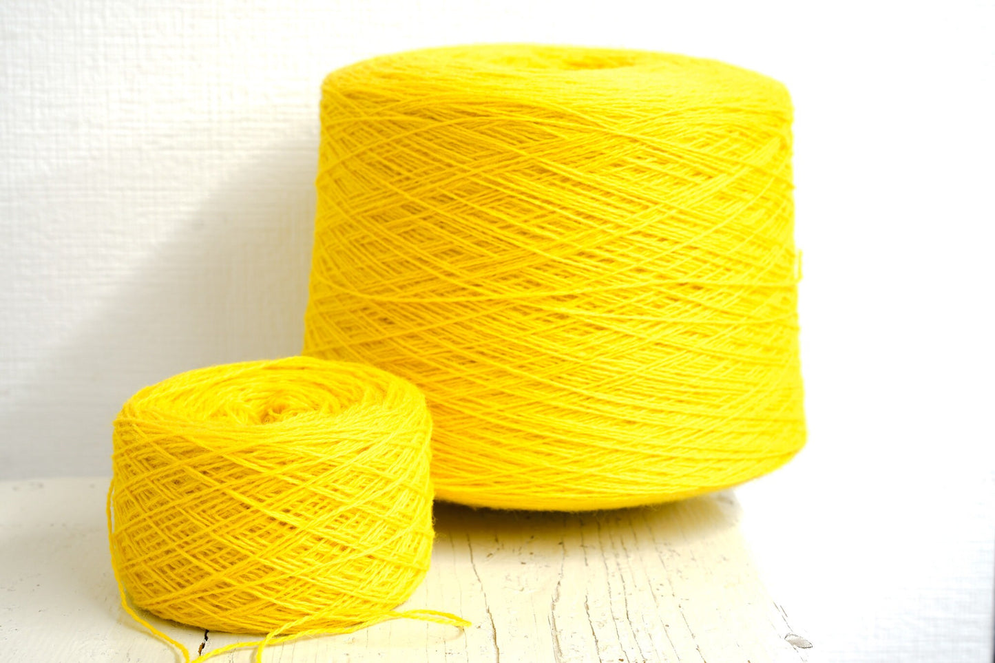Bright yellow wool in cone 0,9kg/31.7oz - Fingering wool yarn - 100% wool yarn for weaving plaids, socks knitting - Hand knitting wool C710 | bright-yellow-wool-in-cone-0-9kg-31-7oz-fingering-wool-yarn-100-wool-yarn-for-weaving-plaids-socks-knitting-hand-knitting-wool-c710