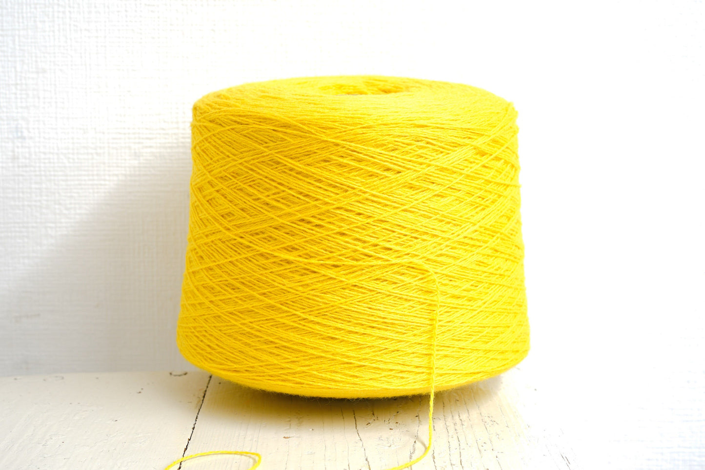 Bright yellow wool in cone 0,9kg/31.7oz - Fingering wool yarn - 100% wool yarn for weaving plaids, socks knitting - Hand knitting wool C710 | bright-yellow-wool-in-cone-0-9kg-31-7oz-fingering-wool-yarn-100-wool-yarn-for-weaving-plaids-socks-knitting-hand-knitting-wool-c710