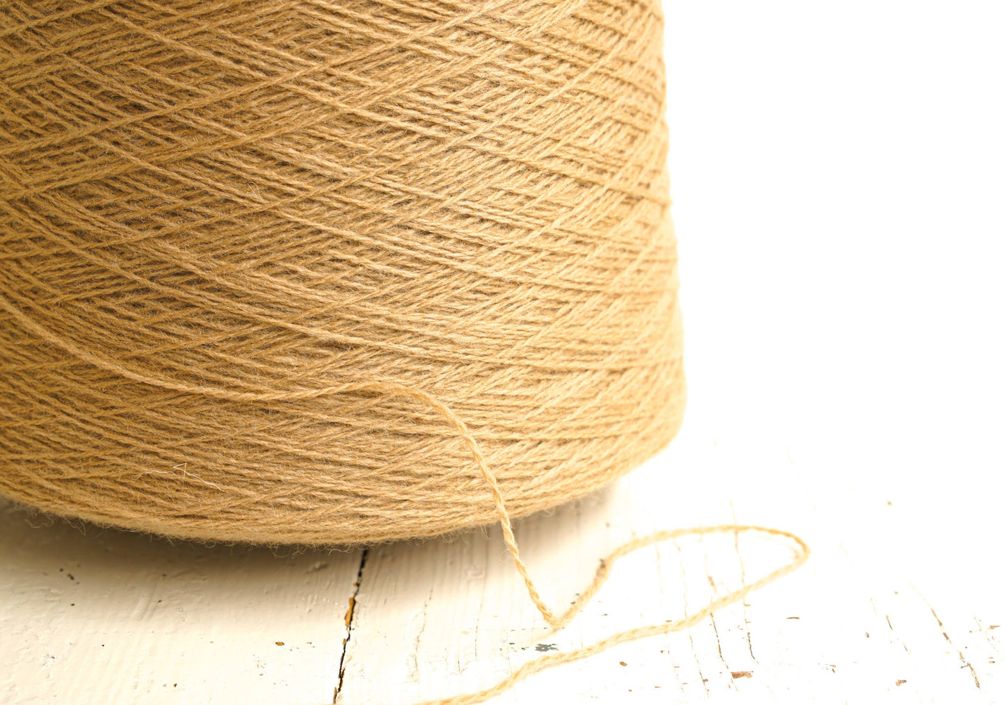 Light brown 100% wool yarn in cone 900g /31.7oz - Fingering wool fiber - Wool yarn for weaving plaids - Machine, hand knitting wool yarn 650 | light-brown-100-wool-yarn-in-cone-900g-31-7oz-fingering-wool-fiber-wool-yarn-for-weaving-plaids-machine-hand-knitting-wool-yarn-650