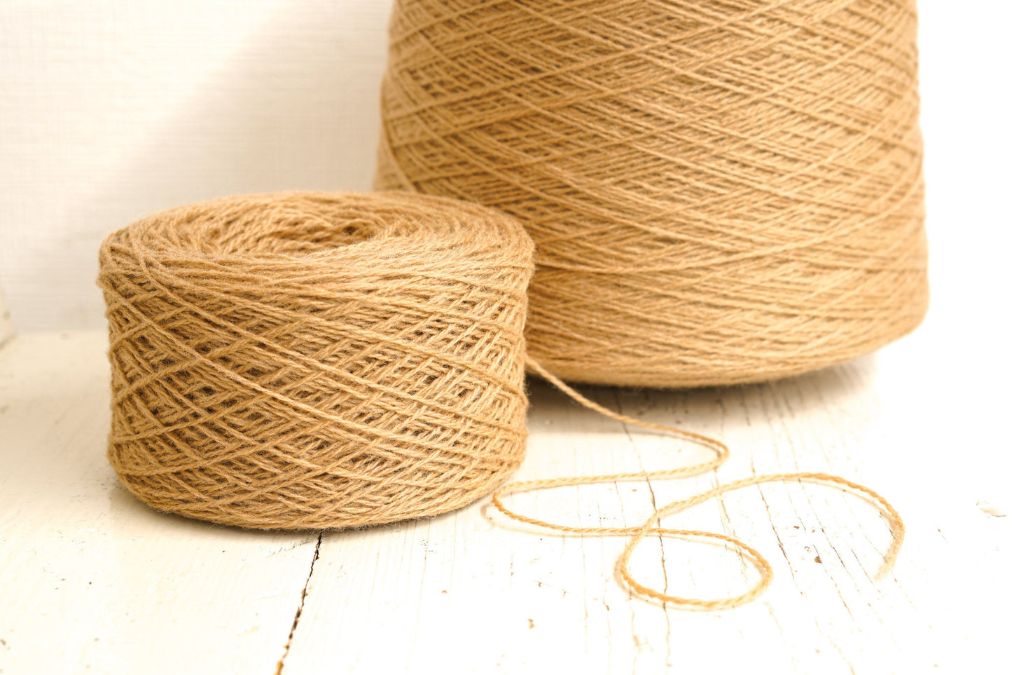 Light brown 100% wool yarn in cone 900g /31.7oz - Fingering wool fiber - Wool yarn for weaving plaids - Machine, hand knitting wool yarn 650 | light-brown-100-wool-yarn-in-cone-900g-31-7oz-fingering-wool-fiber-wool-yarn-for-weaving-plaids-machine-hand-knitting-wool-yarn-650