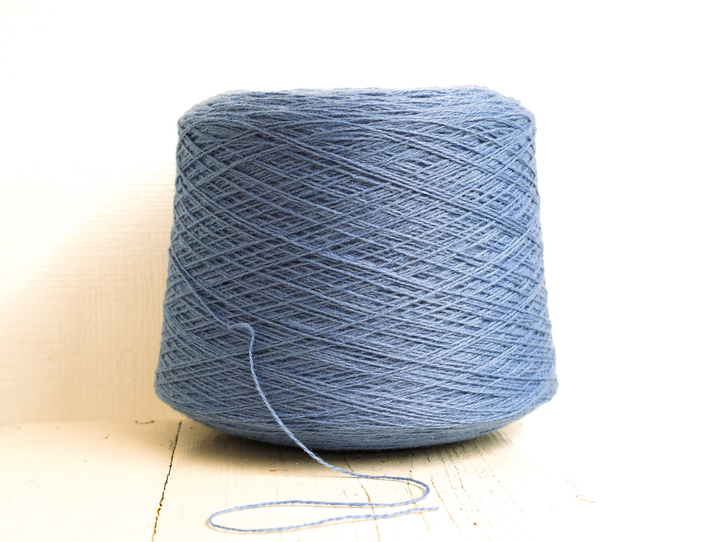Steel blue wool cone 0,9kg/31.7oz - 100% wool yarn for weaving plaids, socks knitting, machine knitting, gift for knitter, winter wool | steel-blue-wool-cone-0-9kg-31-7oz-100-wool-yarn-for-weaving-plaids-socks-knitting-machine-knitting-gift-for-knitter-winter-wool