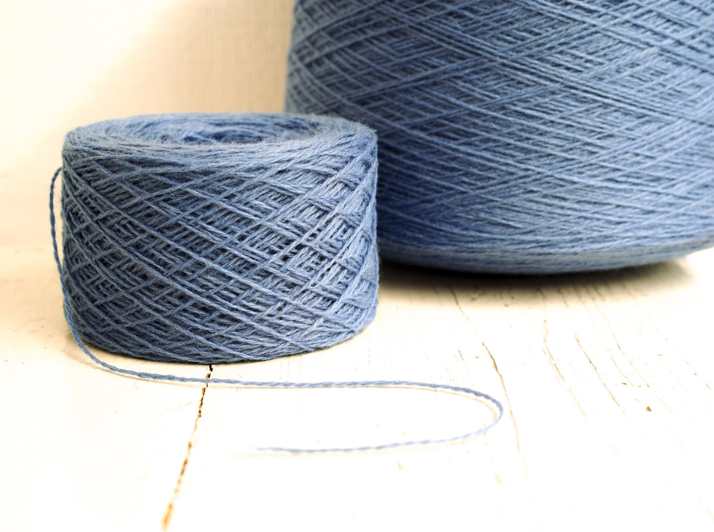 Steel blue wool cone 0,9kg/31.7oz - 100% wool yarn for weaving plaids, socks knitting, machine knitting, gift for knitter, winter wool | steel-blue-wool-cone-0-9kg-31-7oz-100-wool-yarn-for-weaving-plaids-socks-knitting-machine-knitting-gift-for-knitter-winter-wool