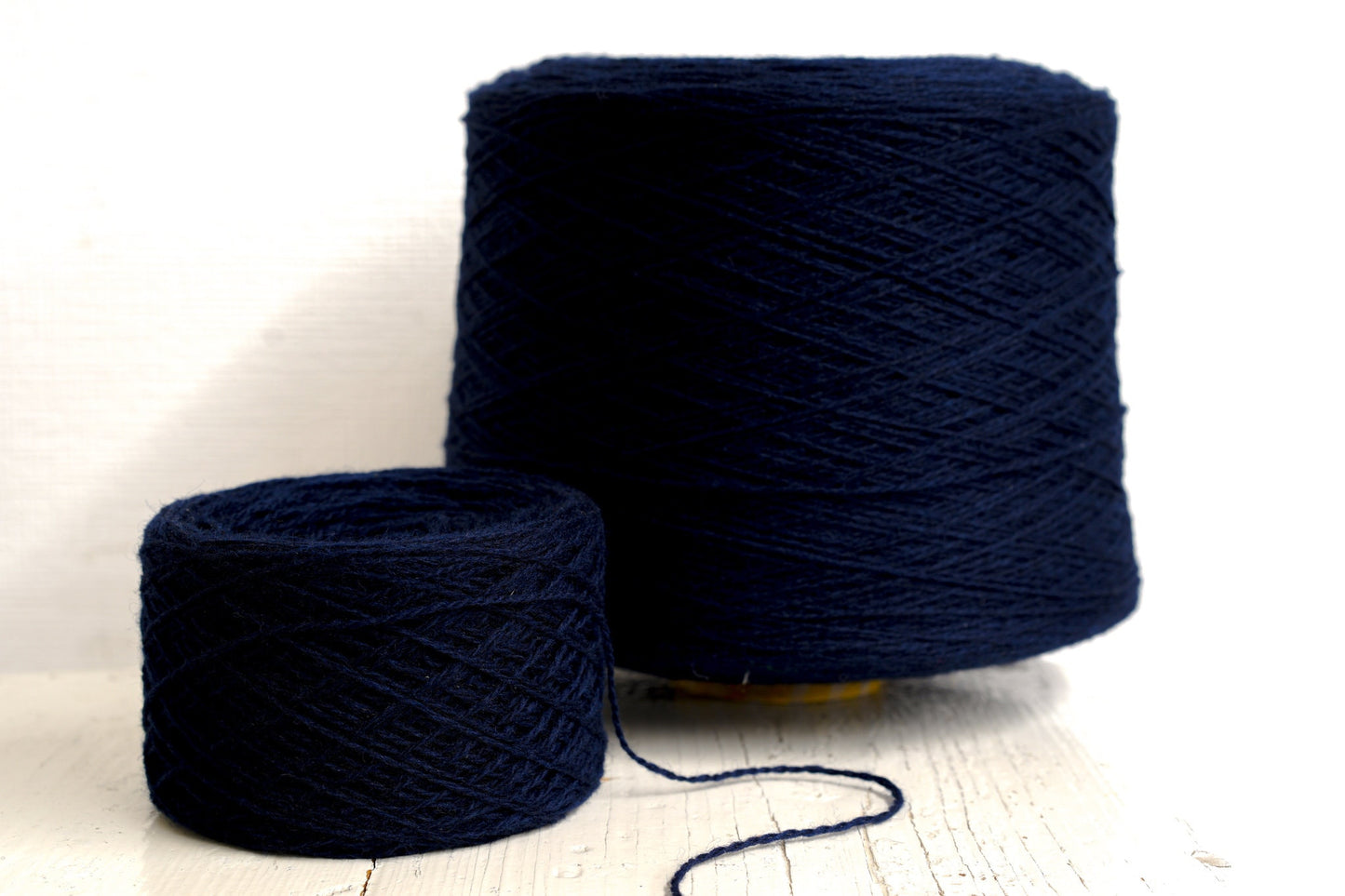 Dark blue fingering wool yarn in cones | dark-blue-fingering-wool-yarn-in-cones