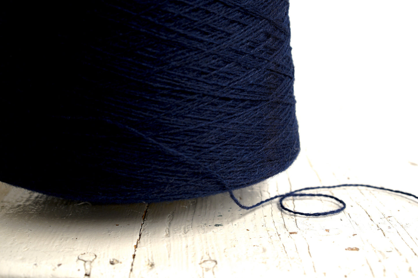 Dark blue fingering wool yarn in cones | dark-blue-fingering-wool-yarn-in-cones