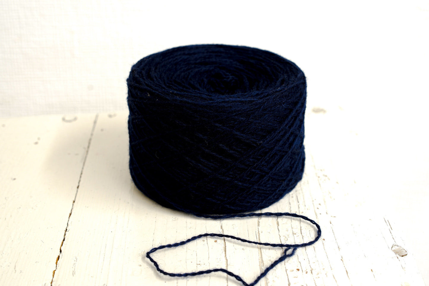 Dark blue fingering wool yarn in cones | dark-blue-fingering-wool-yarn-in-cones