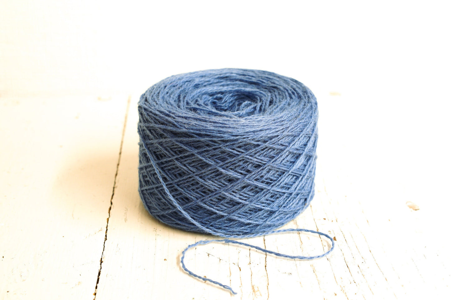 Steel blue wool cone 0,9kg/31.7oz - 100% wool yarn for weaving plaids, socks knitting, machine knitting, gift for knitter, winter wool | steel-blue-wool-cone-0-9kg-31-7oz-100-wool-yarn-for-weaving-plaids-socks-knitting-machine-knitting-gift-for-knitter-winter-wool