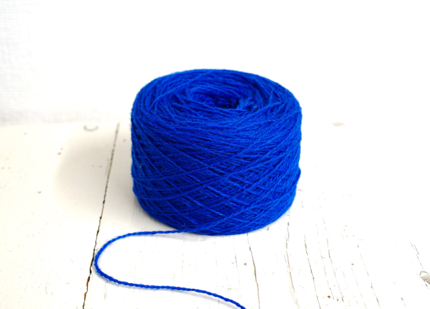 Royal blue wool cone 0,9kg/31.7oz - 100% wool yarn for weaving plaids, socks knitting, machine knitting, gift for knitter, winter wool - 460 | royal-blue-wool-cone-0-9kg-31-7oz-100-wool-yarn-for-weaving-plaids-socks-knitting-machine-knitting-gift-for-knitter-winter-wool-460