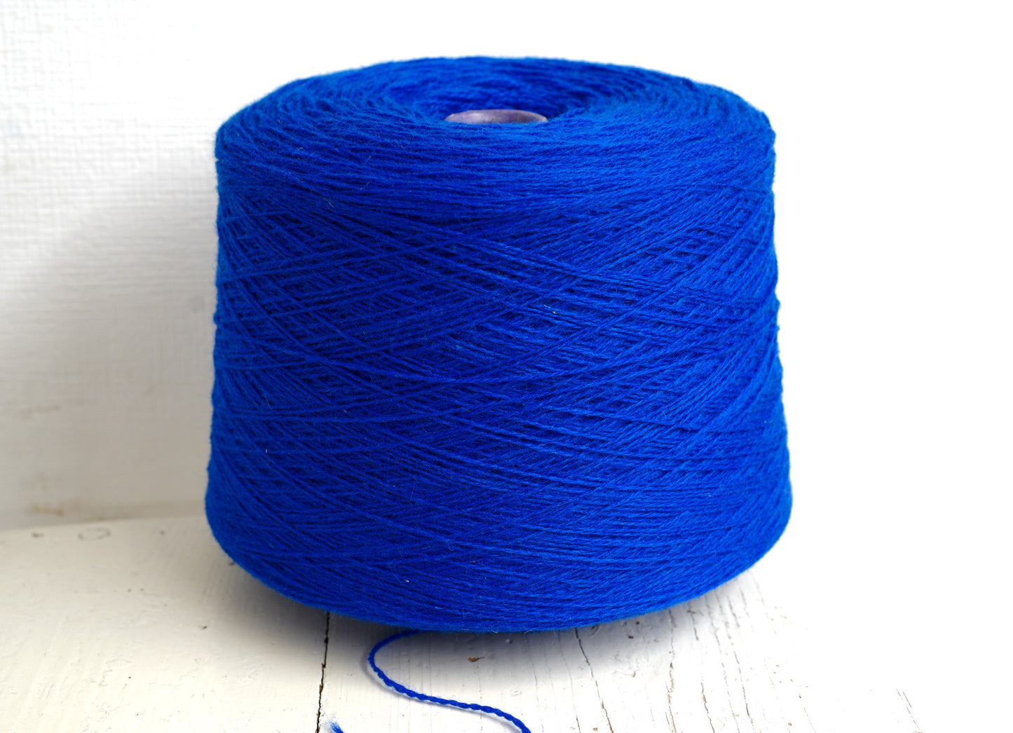 Royal blue wool cone 0,9kg/31.7oz - 100% wool yarn for weaving plaids, socks knitting, machine knitting, gift for knitter, winter wool - 460 | royal-blue-wool-cone-0-9kg-31-7oz-100-wool-yarn-for-weaving-plaids-socks-knitting-machine-knitting-gift-for-knitter-winter-wool-460