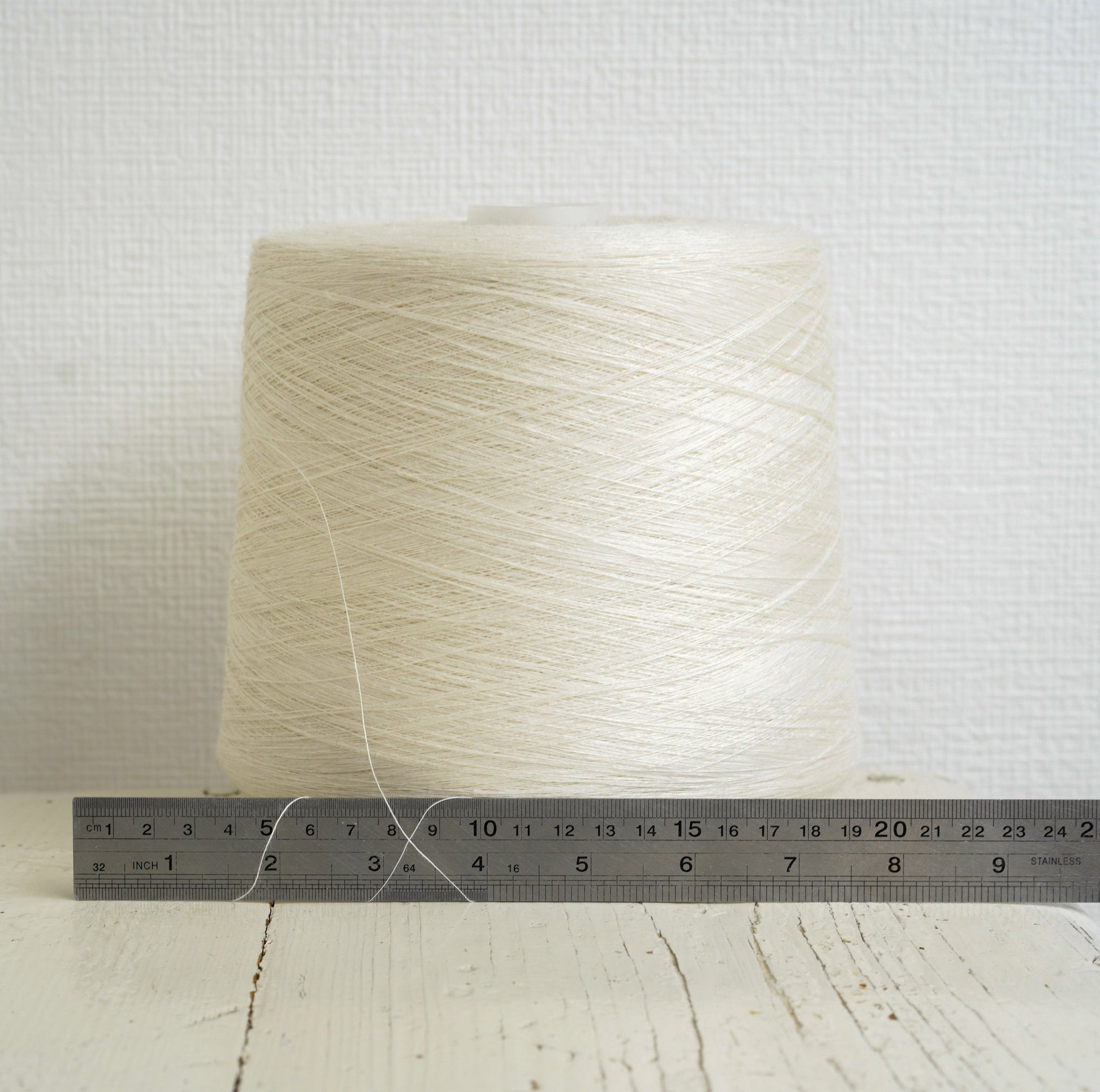 Milk white linen yarn in cone 1070g./37 oz. Baltic flax for lace knitting, crochet, women top, summer handcraft, machine knitting linen | milk-white-linen-yarn-in-cone-1070g-37-oz-baltic-flax-for-lace-knitting-crochet-women-top-summer-handcraft-machine-knitting-linen