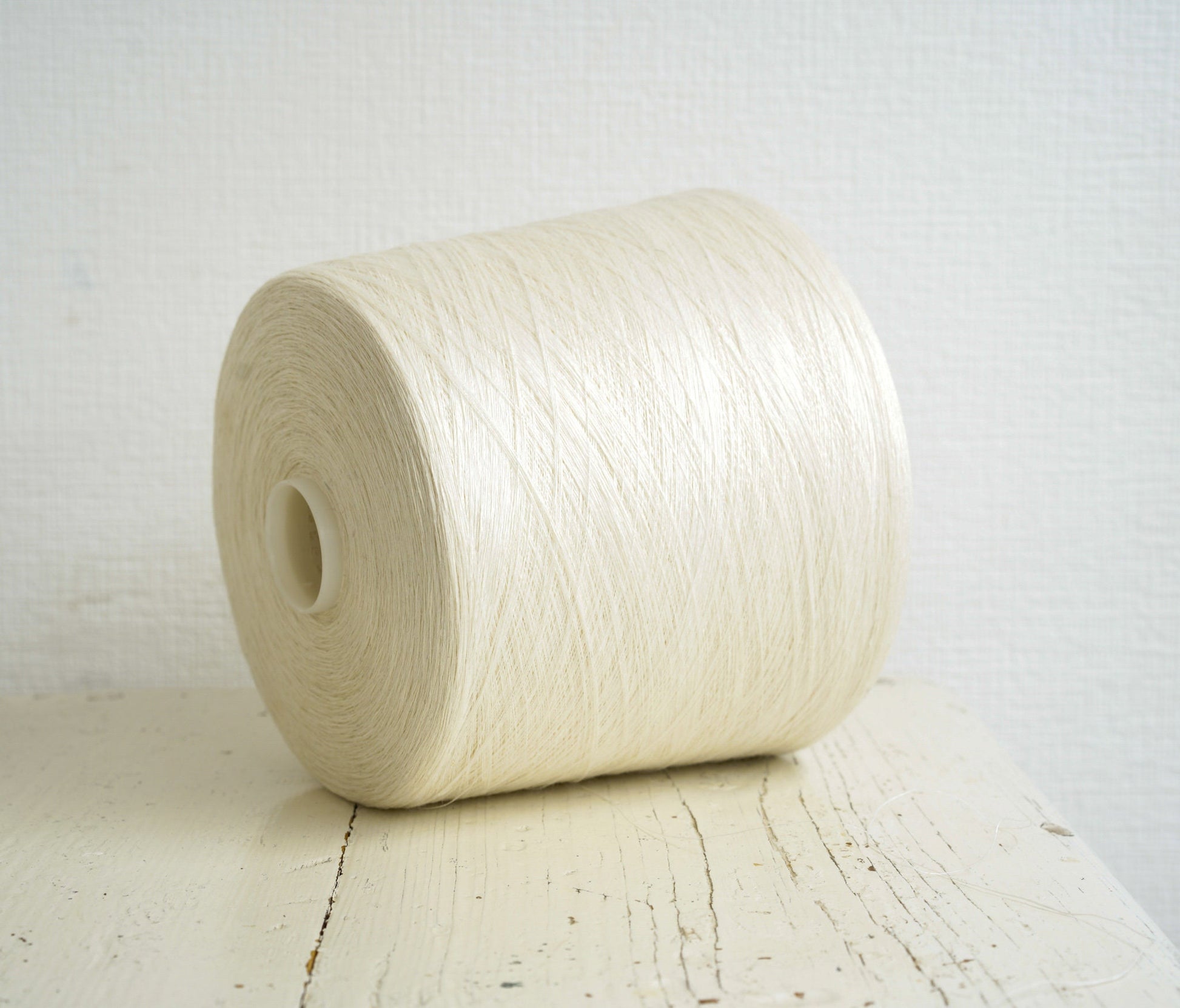 Milk white linen yarn in cone 1070g./37 oz. Baltic flax for lace knitting, crochet, women top, summer handcraft, machine knitting linen | milk-white-linen-yarn-in-cone-1070g-37-oz-baltic-flax-for-lace-knitting-crochet-women-top-summer-handcraft-machine-knitting-linen