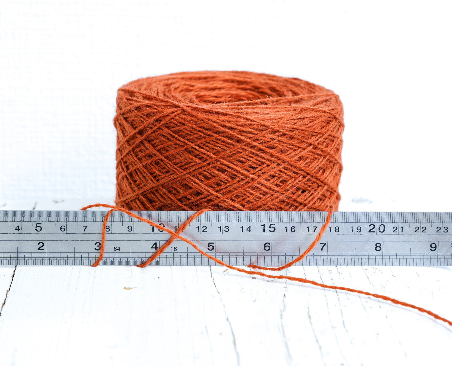 Brick color wool in cone 0,9kg/31.7oz - Fingering wool yarn - 100% wool yarn for weaving plaids, socks knitting - Hand knitting wool C 274 | brick-color-wool-in-cone-0-9kg-31-7oz-fingering-wool-yarn-100-wool-yarn-for-weaving-plaids-socks-knitting-hand-knitting-wool-c-274