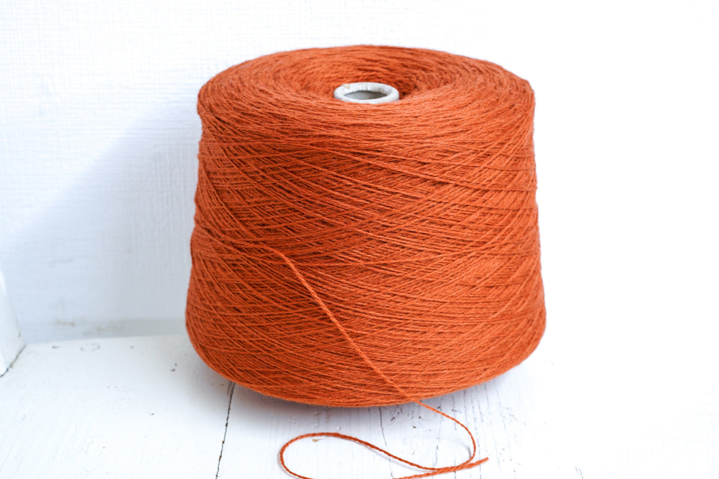 Brick color wool in cone 0,9kg/31.7oz - Fingering wool yarn - 100% wool yarn for weaving plaids, socks knitting - Hand knitting wool C 274 | brick-color-wool-in-cone-0-9kg-31-7oz-fingering-wool-yarn-100-wool-yarn-for-weaving-plaids-socks-knitting-hand-knitting-wool-c-274