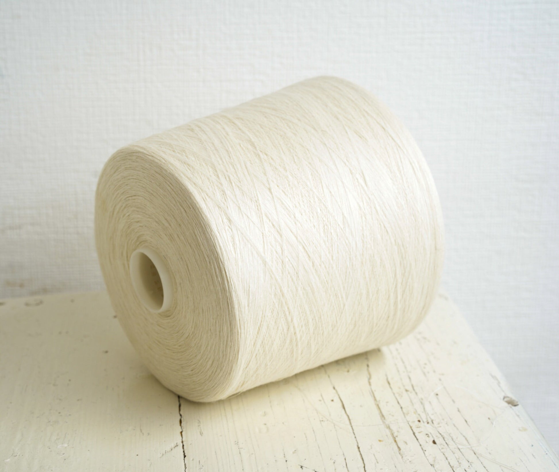 Milk white linen yarn in cone 1070g./37 oz. Baltic flax for lace knitting, crochet, women top, summer handcraft, machine knitting linen | milk-white-linen-yarn-in-cone-1070g-37-oz-baltic-flax-for-lace-knitting-crochet-women-top-summer-handcraft-machine-knitting-linen