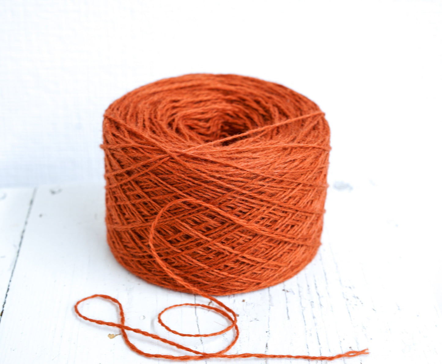 Brick color wool in cone 0,9kg/31.7oz - Fingering wool yarn - 100% wool yarn for weaving plaids, socks knitting - Hand knitting wool C 274 | brick-color-wool-in-cone-0-9kg-31-7oz-fingering-wool-yarn-100-wool-yarn-for-weaving-plaids-socks-knitting-hand-knitting-wool-c-274