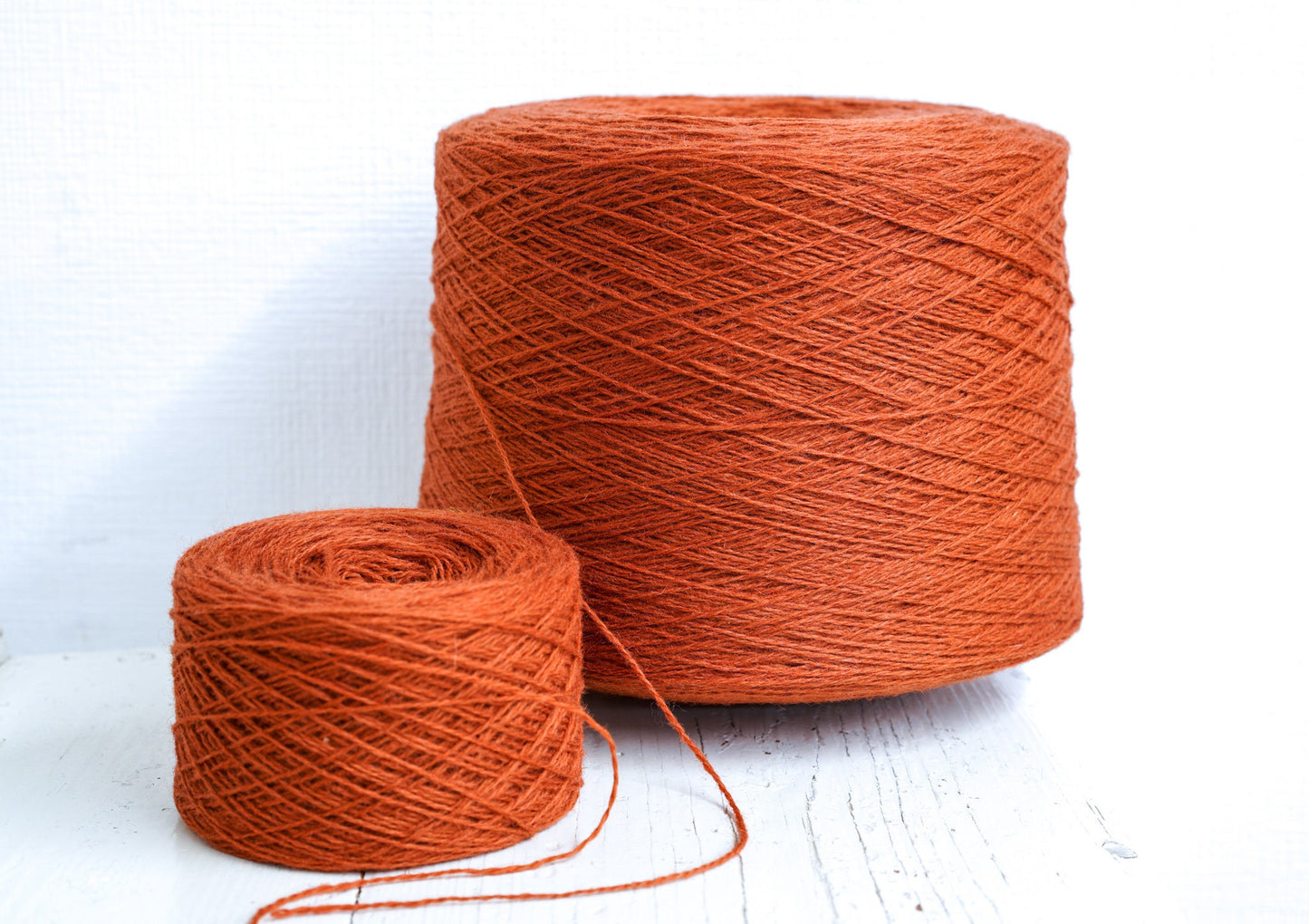 Brick color wool in cone 0,9kg/31.7oz - Fingering wool yarn - 100% wool yarn for weaving plaids, socks knitting - Hand knitting wool C 274 | brick-color-wool-in-cone-0-9kg-31-7oz-fingering-wool-yarn-100-wool-yarn-for-weaving-plaids-socks-knitting-hand-knitting-wool-c-274