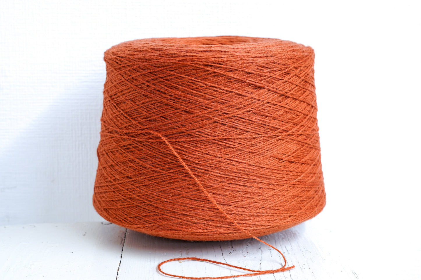 Brick color wool in cone 0,9kg/31.7oz - Fingering wool yarn - 100% wool yarn for weaving plaids, socks knitting - Hand knitting wool C 274 | brick-color-wool-in-cone-0-9kg-31-7oz-fingering-wool-yarn-100-wool-yarn-for-weaving-plaids-socks-knitting-hand-knitting-wool-c-274