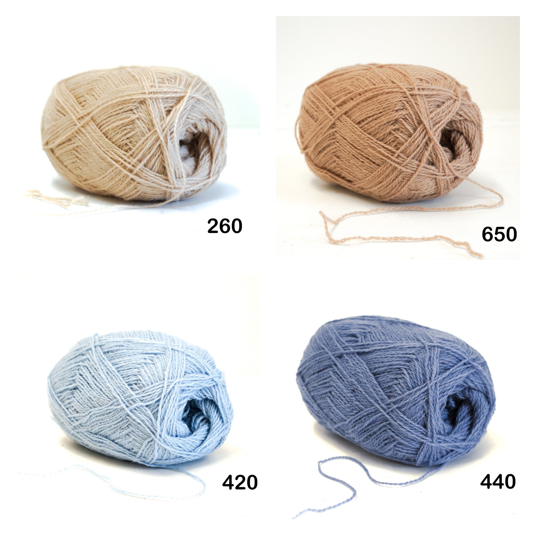 100% Wool Yarn ball : 100g/ 3,5 oz - Fingering - for Knitting, Crochet, Weaving - 60 colors