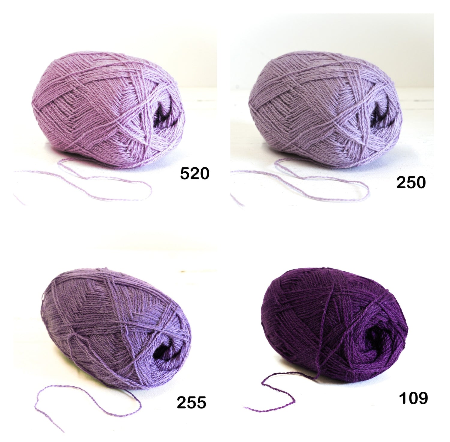100% Wool Yarn ball : 100g/ 3,5 oz - Fingering - for Knitting, Crochet, Weaving - 60 colors