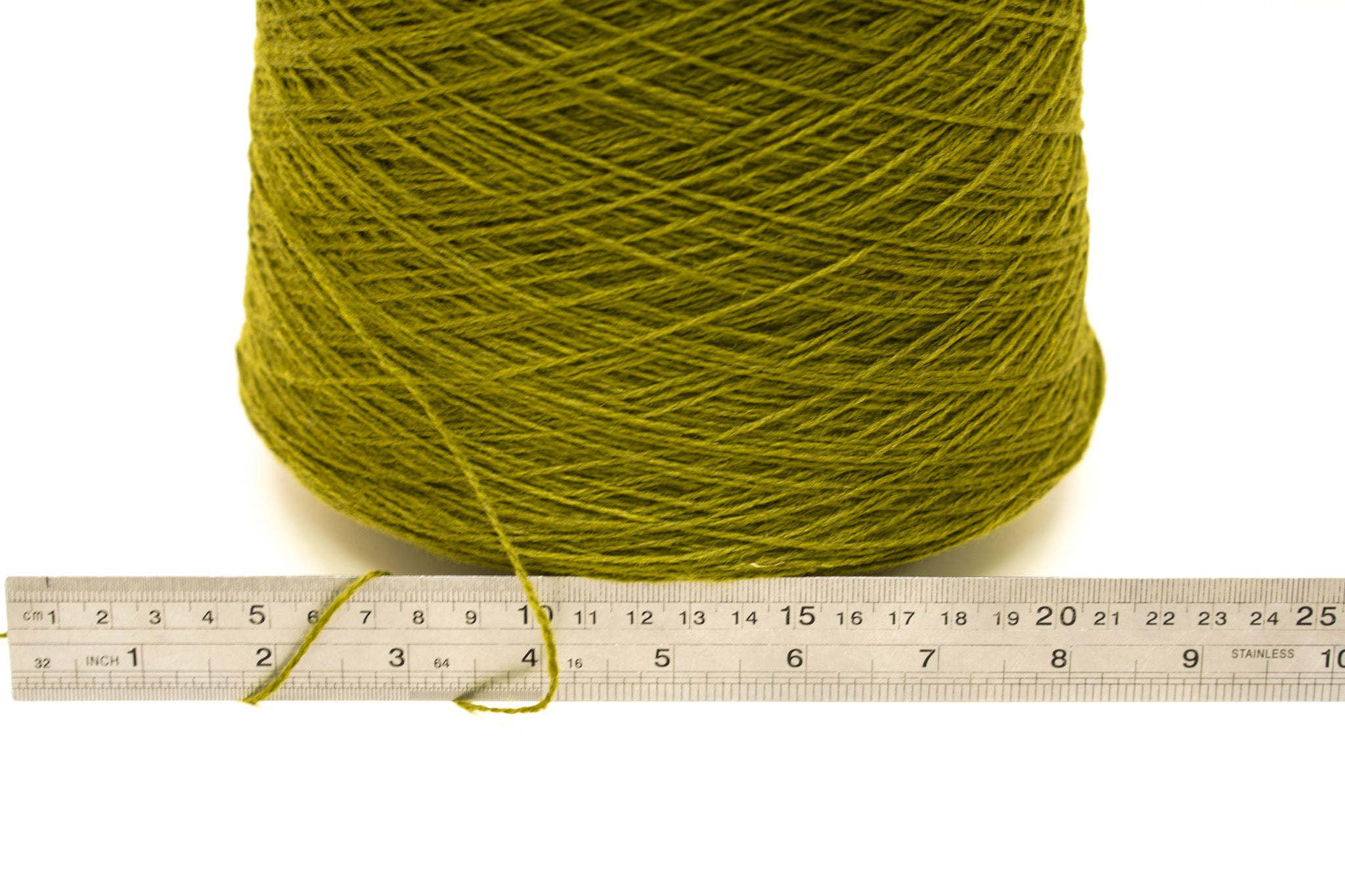 Moss green soft merino wool in cone - 900g/31,7oz.