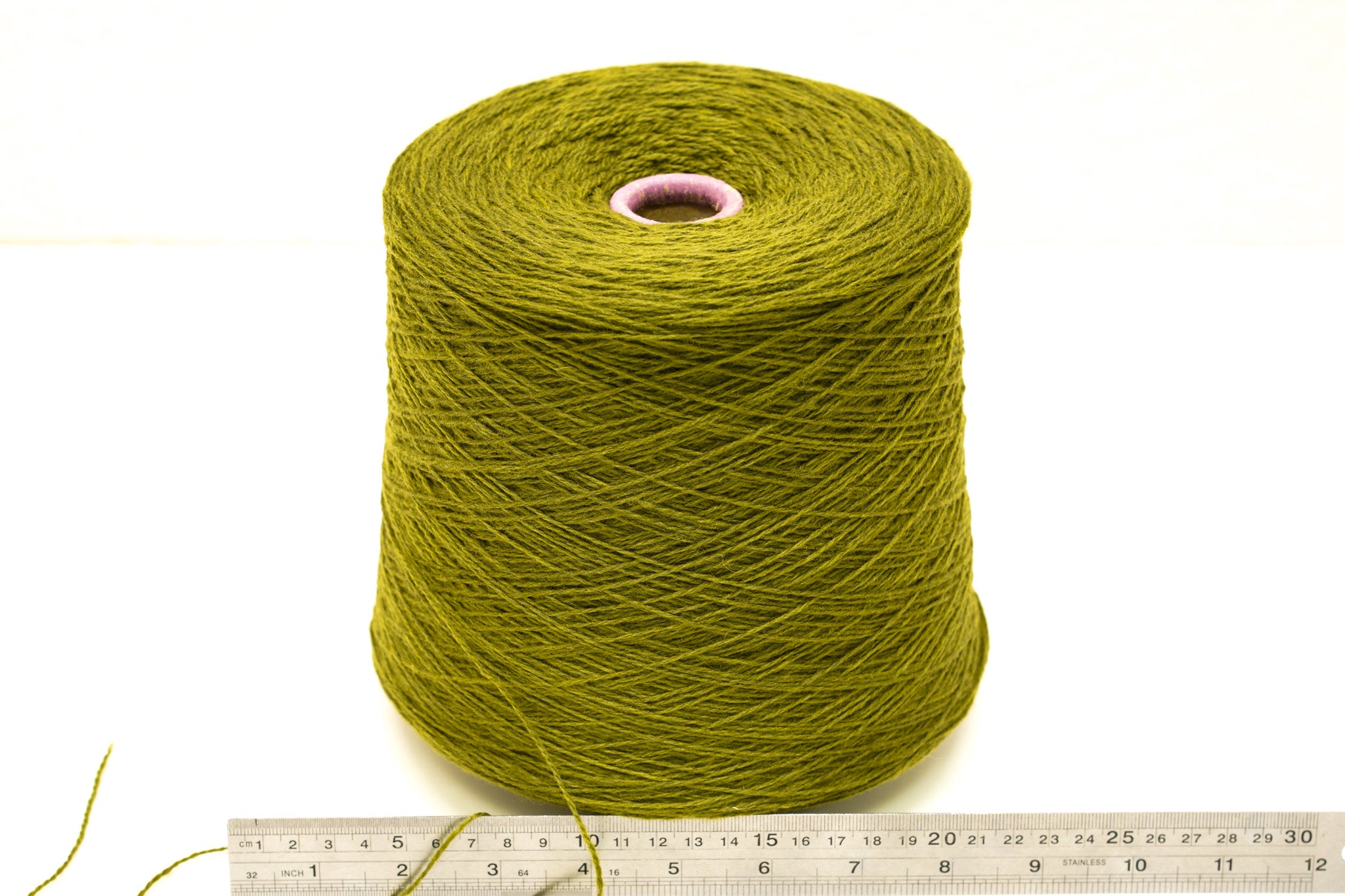 Moss green soft merino wool in cone - 900g/31,7oz.