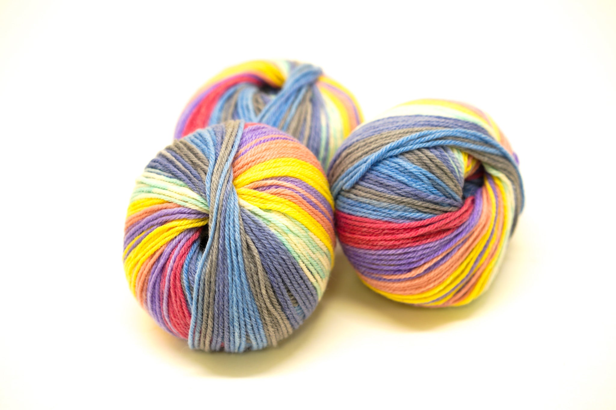 Blue-yellow-mint Jacquard 80% wool blend 50g./125m soft wool Rial Filati - 809