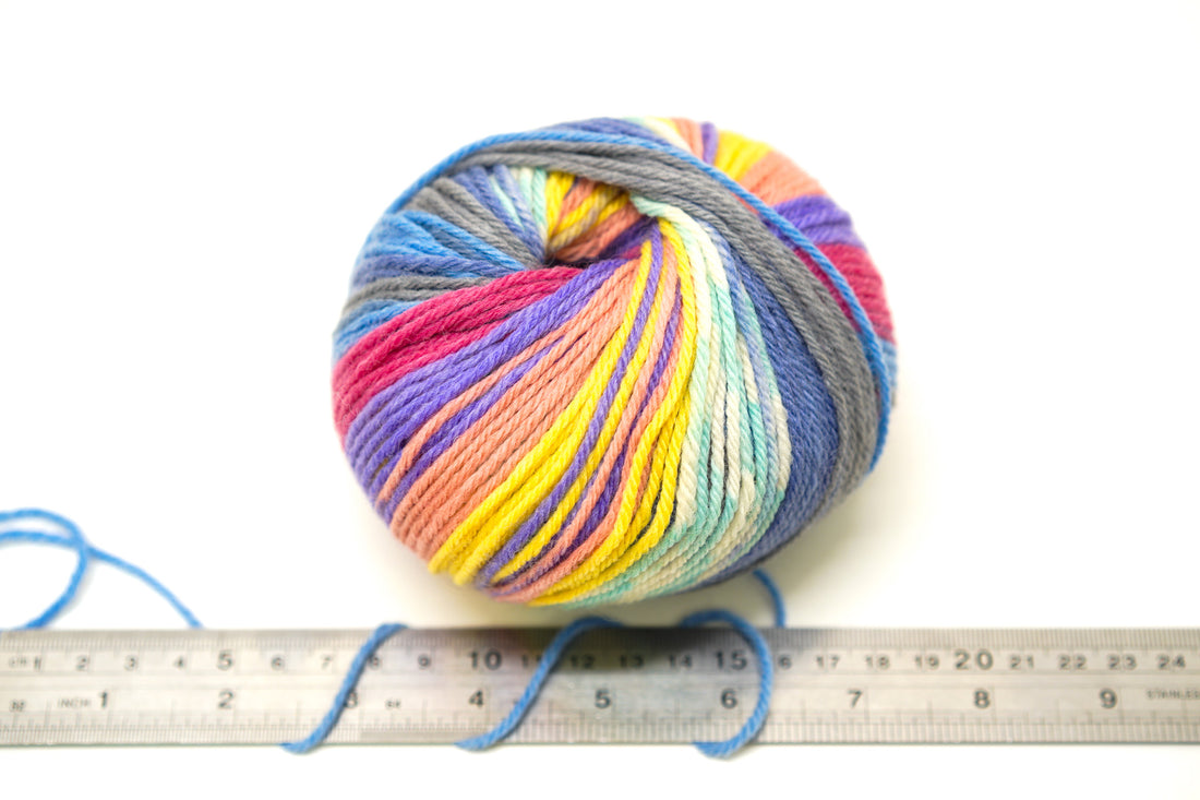 Blue-yellow-mint Jacquard 80% wool blend 50g./125m soft wool Rial Filati - 809