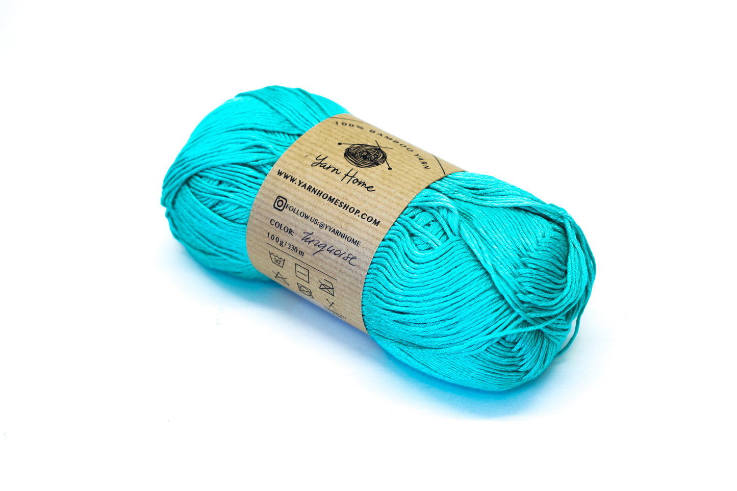 Turquoise blue 100% bamboo yarn 100g/3,5oz.