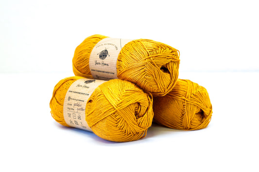 Goden yellow 100% bamboo yarn 100g/3,5oz.