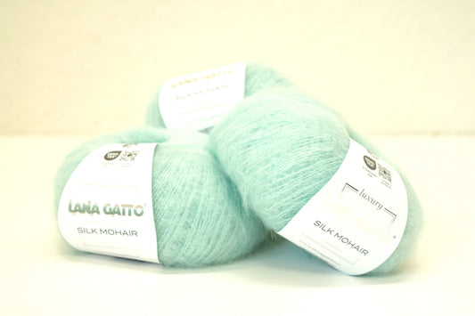 Mint green color 30793 - Lana Gatto lace Mohair Silk yarn