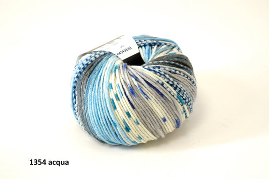 Sesia Nordica print merino virgin wool - Acqua 1354
