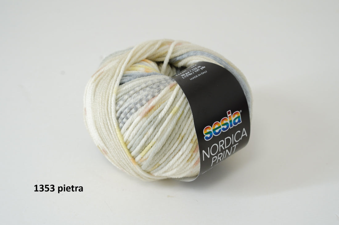 Sesia Nordica print merino virgin wool yarn - Pietra 1353