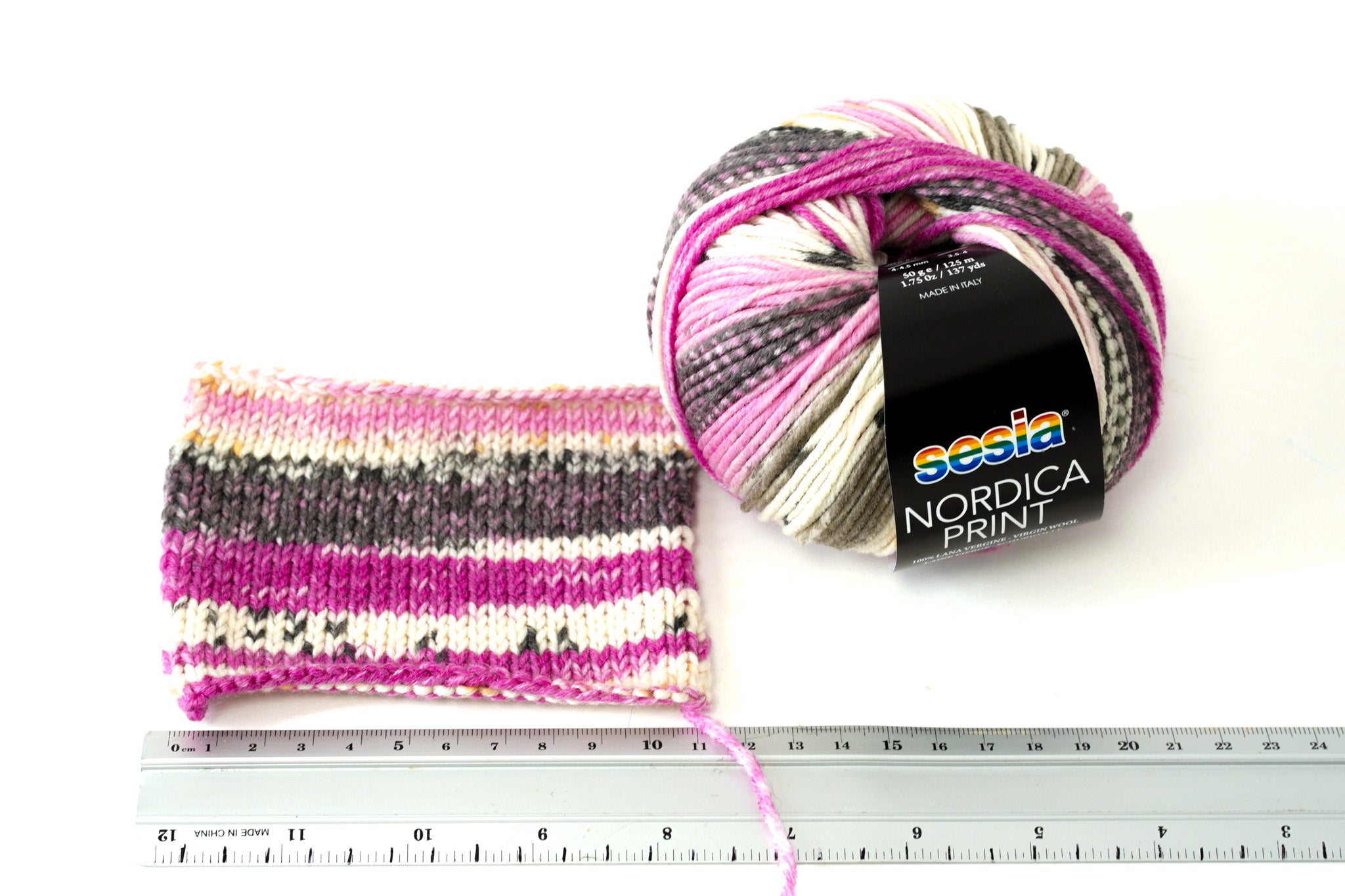 Sesia Nordica print merino virgin wool - Ciclamino 0179