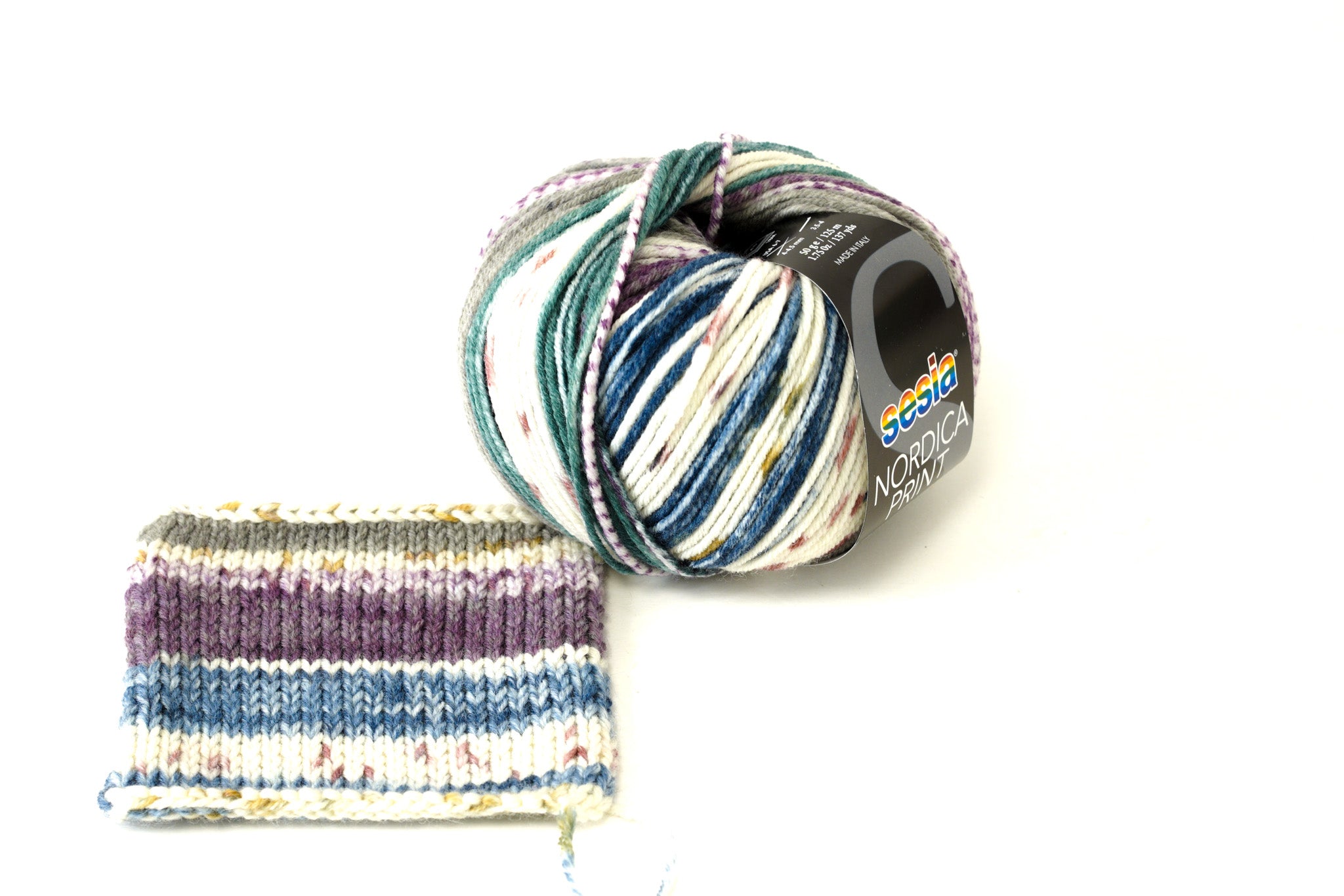 Sesia Nordica print merino virgin wool - Petrolio 0320