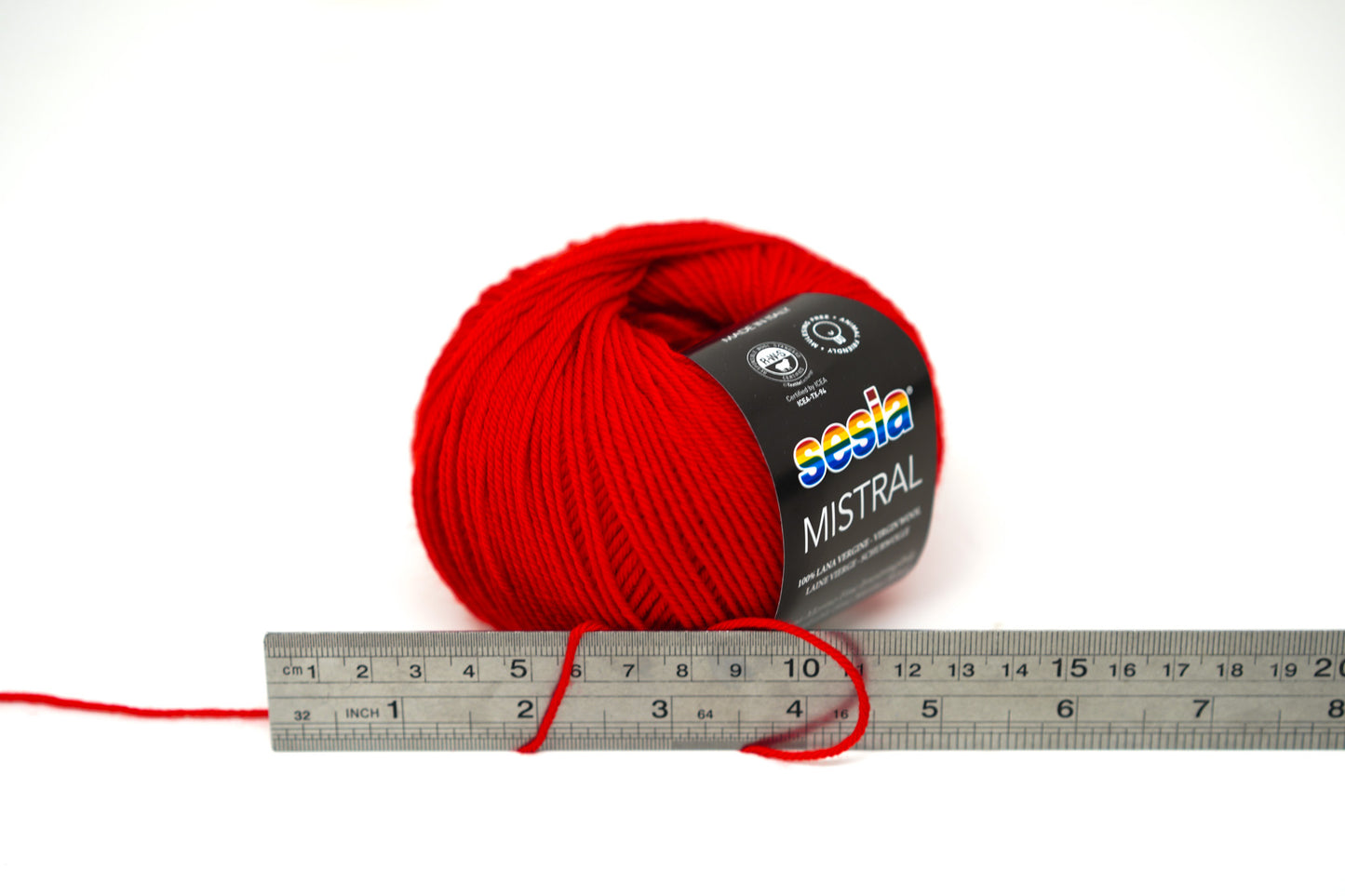 Bright red - 0063 - SESIA Mistral virgin wool 50g./175m