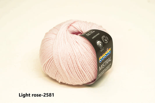 Rose color - 2581 - SESIA Mistral virgin wool  50g./175m