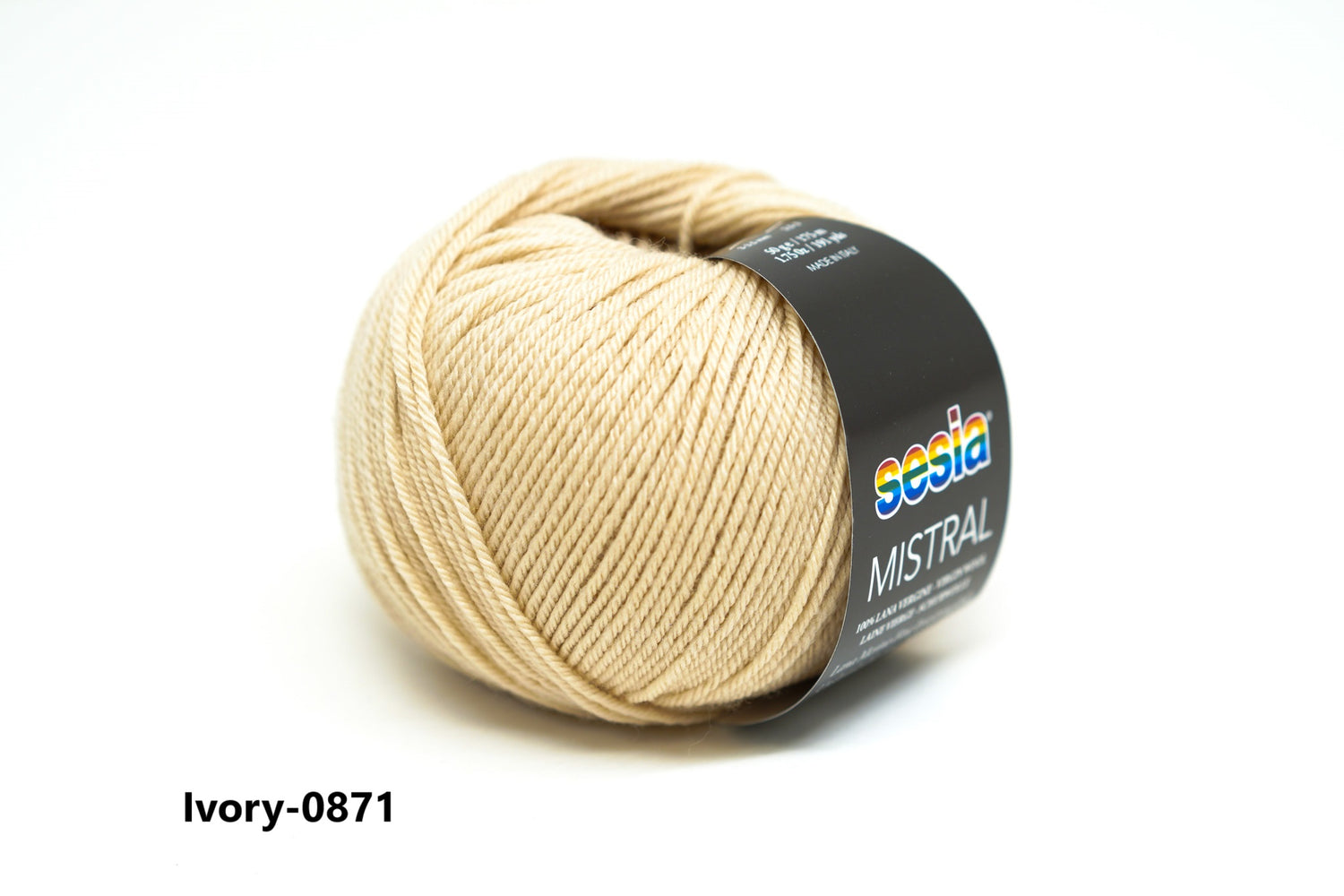 Ivory - 0871 - SESIA Mistral virgin wool  50g./175m