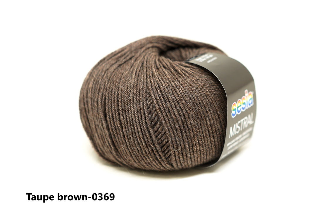 Taupe brown - 0369 - SESIA Mistral virgin wool 50g./175m