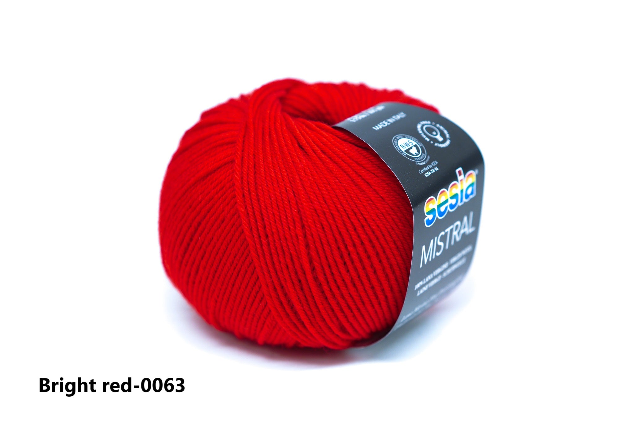Bright red - 0063 - SESIA Mistral virgin wool 50g./175m