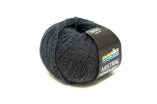 Graphite grey - 0154 - SESIA Mistral virgin wool 50g/175m