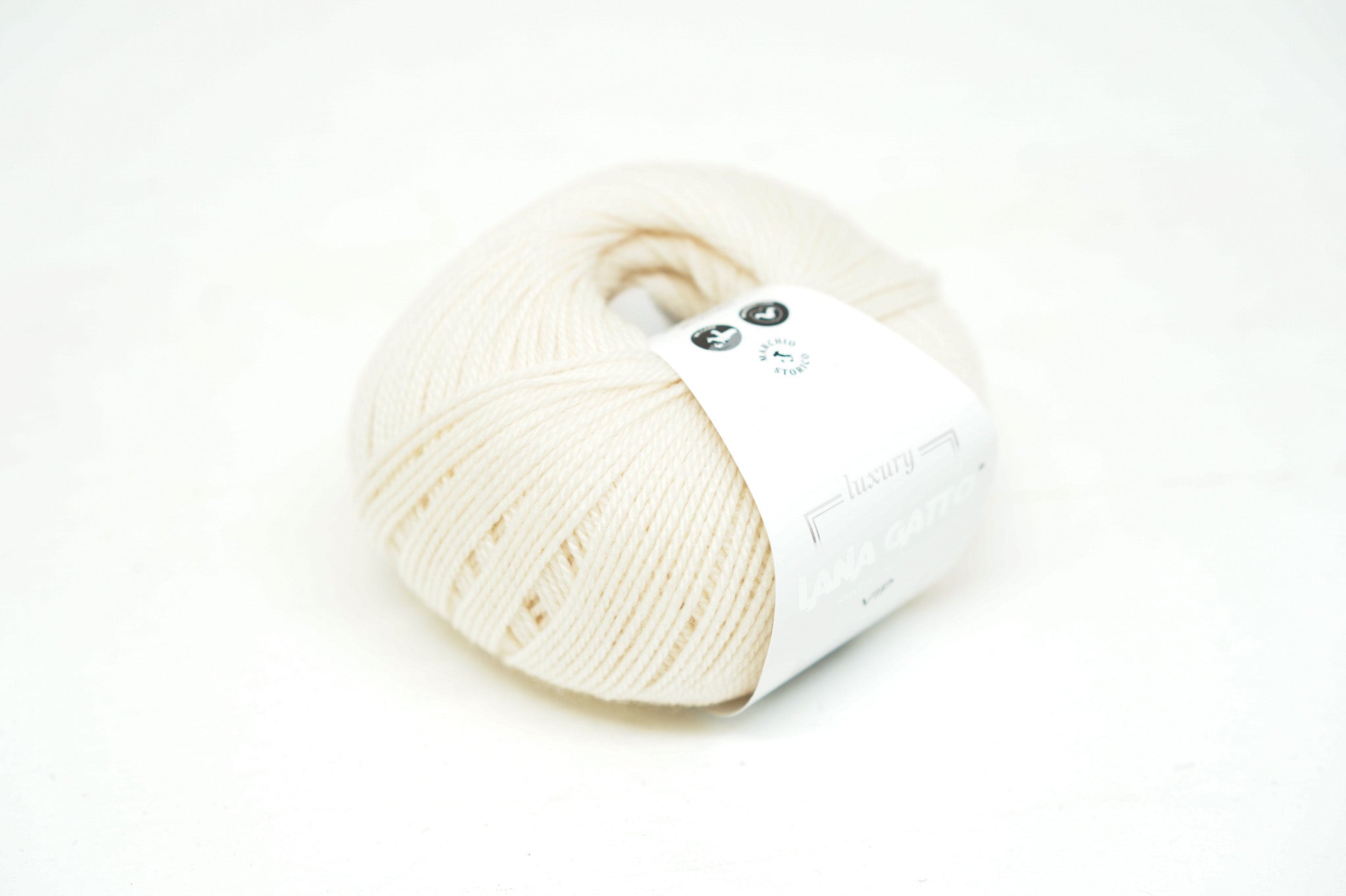 Natural white - 1001 - Lana Gatto VIP – Merino Wool &amp; Cashmere Yarn - 50 g /200 m