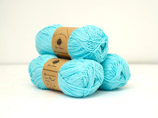 Blue-mint bamboo yarn