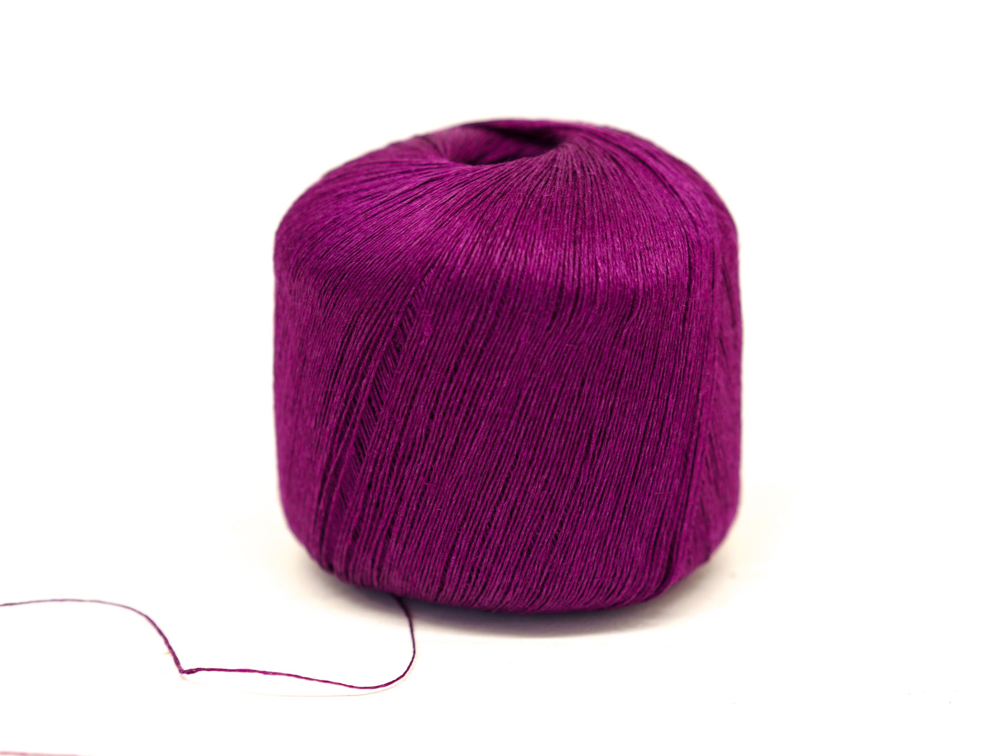 100% linen yarn in purple rose color